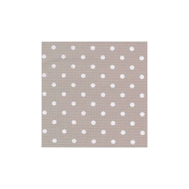 Coupon 50 x 55 - Aîda 8 Beige a pois blanc (3189) - ZWEIGART